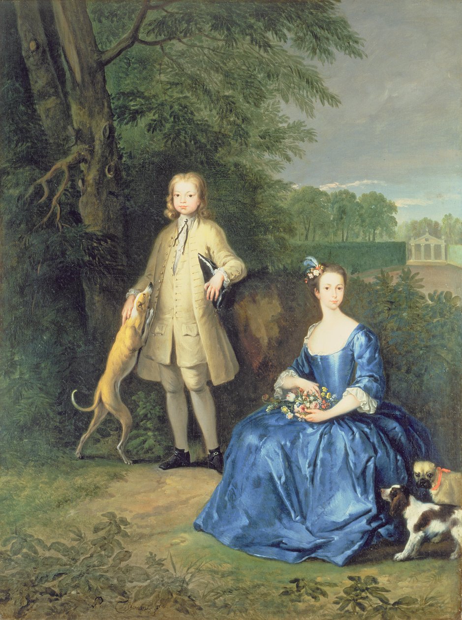 Portret van meester Edward en juffrouw Mary Macro, 1733 door Peter Tillemans