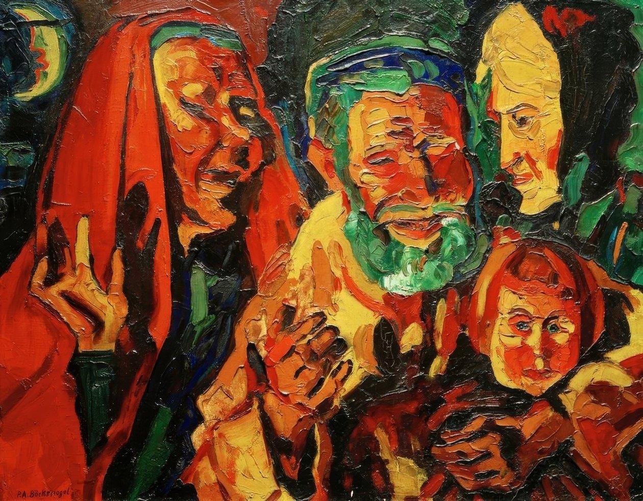 Boeren in de Avond door Peter August Böckstiegel