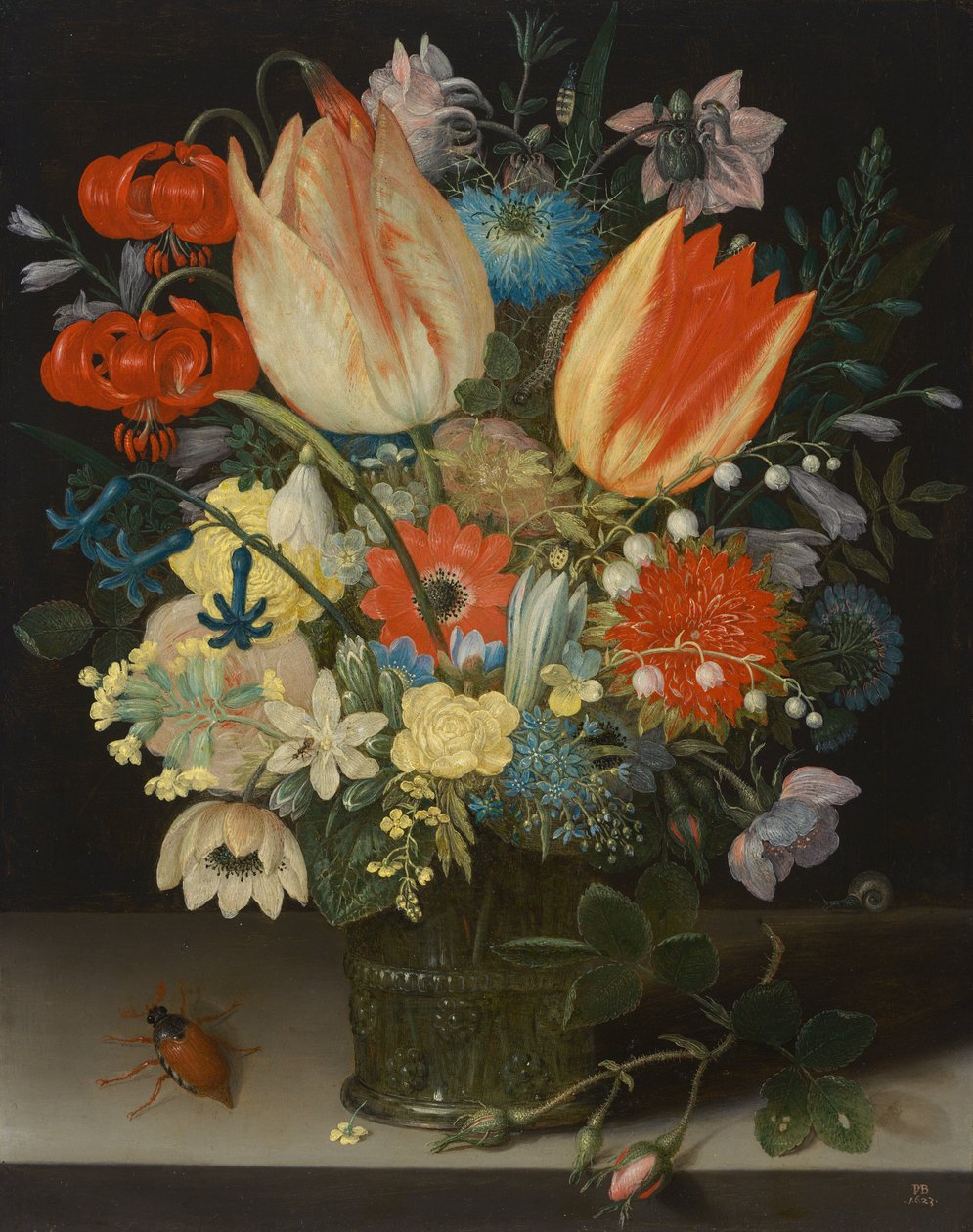 Stilleven met Tulpen, 1623 door Peter Binoit