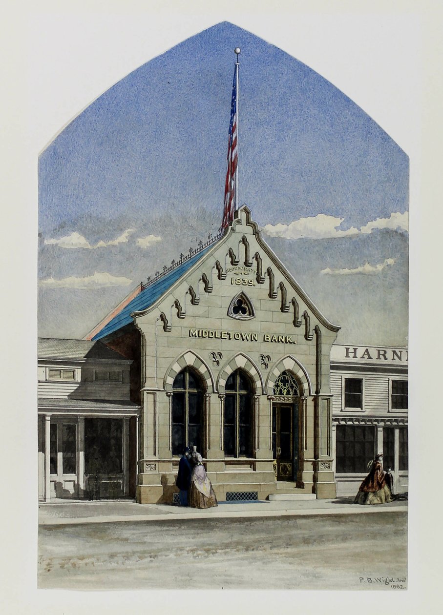 Middletown Bank, New York, Perspectief door Peter Bonnett Wight