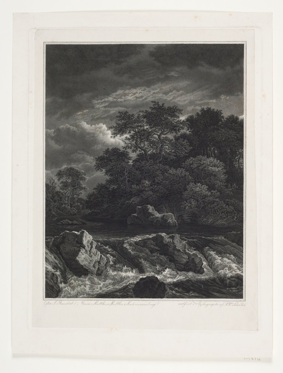 Landschap met waterval door Peter Christian Schøler