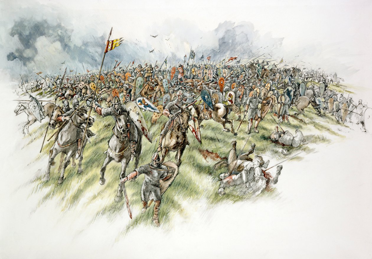 Slag bij Hastings, 1066 circa 1990-2010 door Peter Dunn