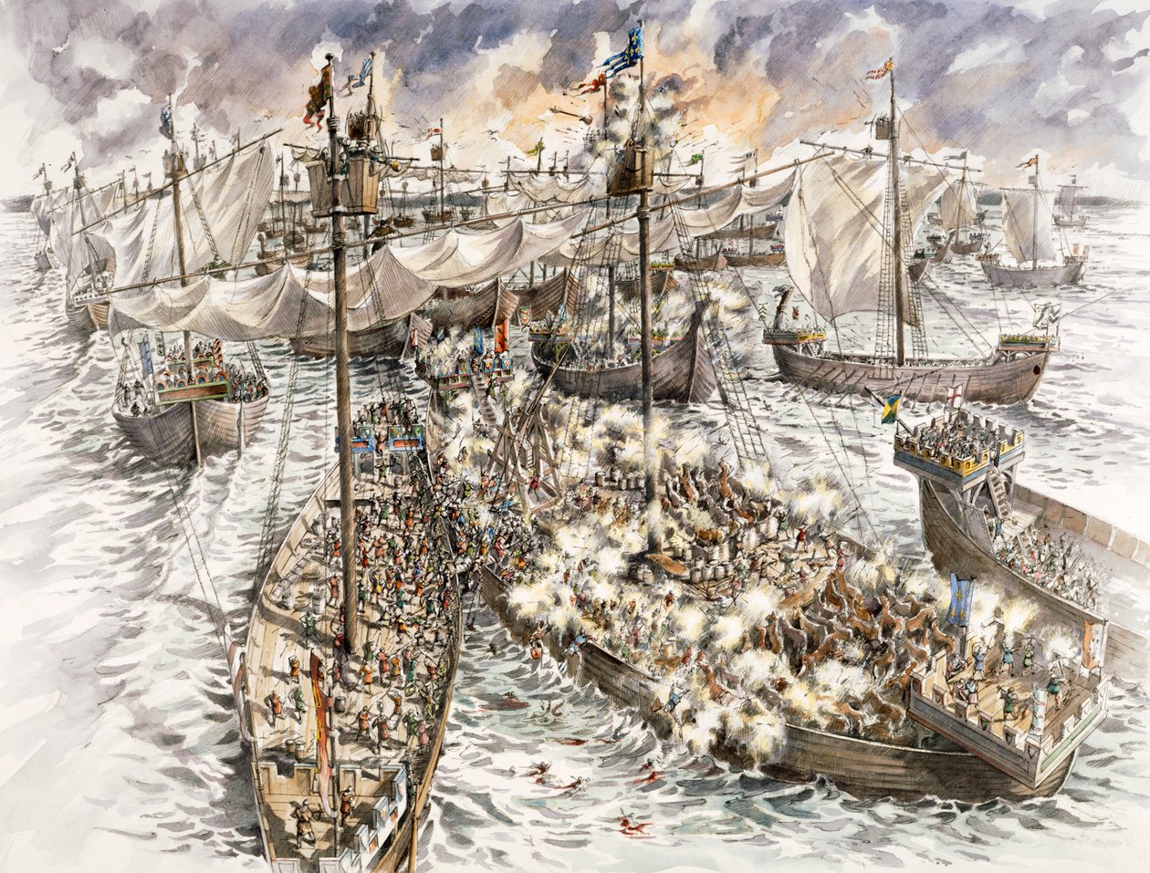 Belegering van Dover Castle, 1216, ca. 1990-2010 door Peter Dunn