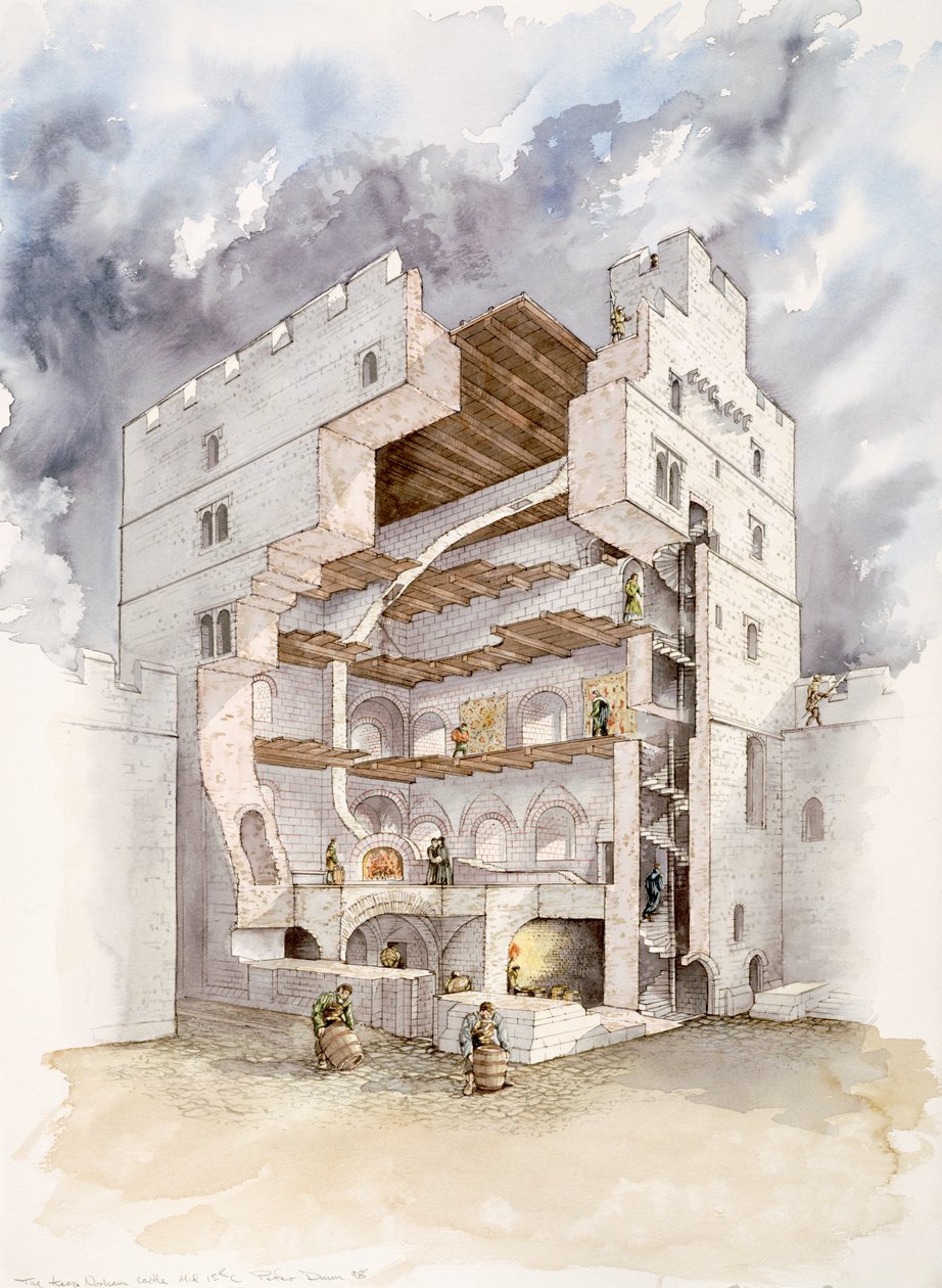 Norham Castle, midden 15e eeuw, 1990-2010 door Peter Dunn