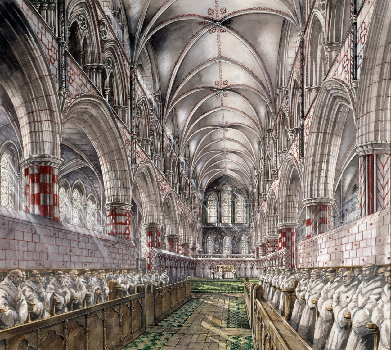 Rievaulx Abbey, 13e eeuw door Peter Dunn