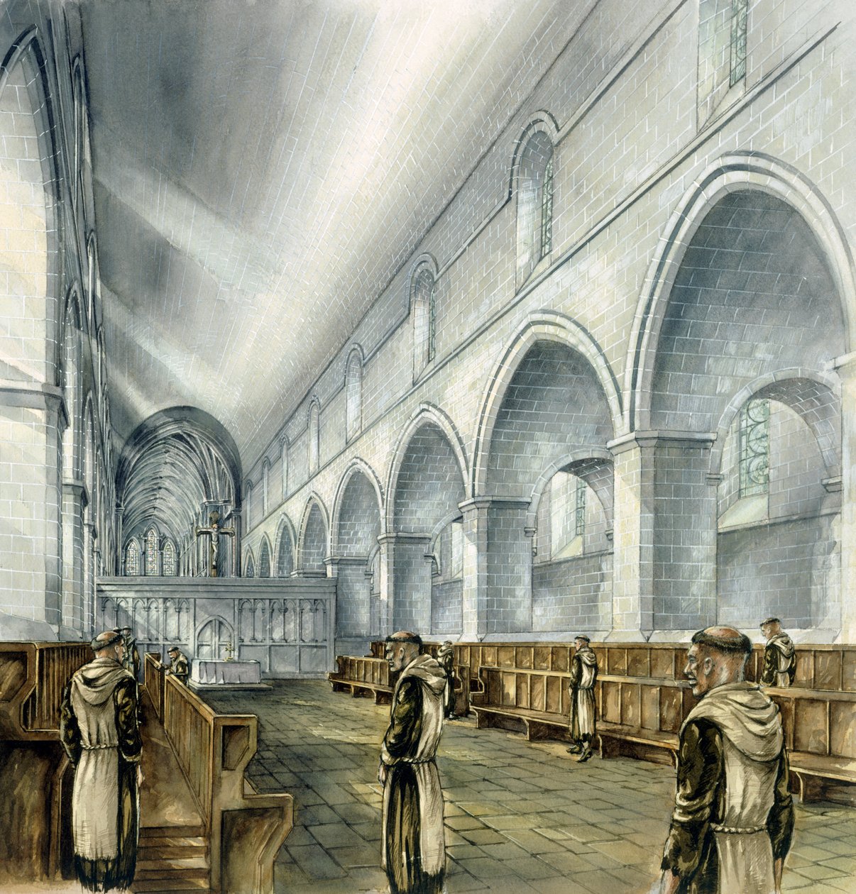 Rievaulx Abbey, 13e eeuw, ca. 1990-2010 door Peter Dunn