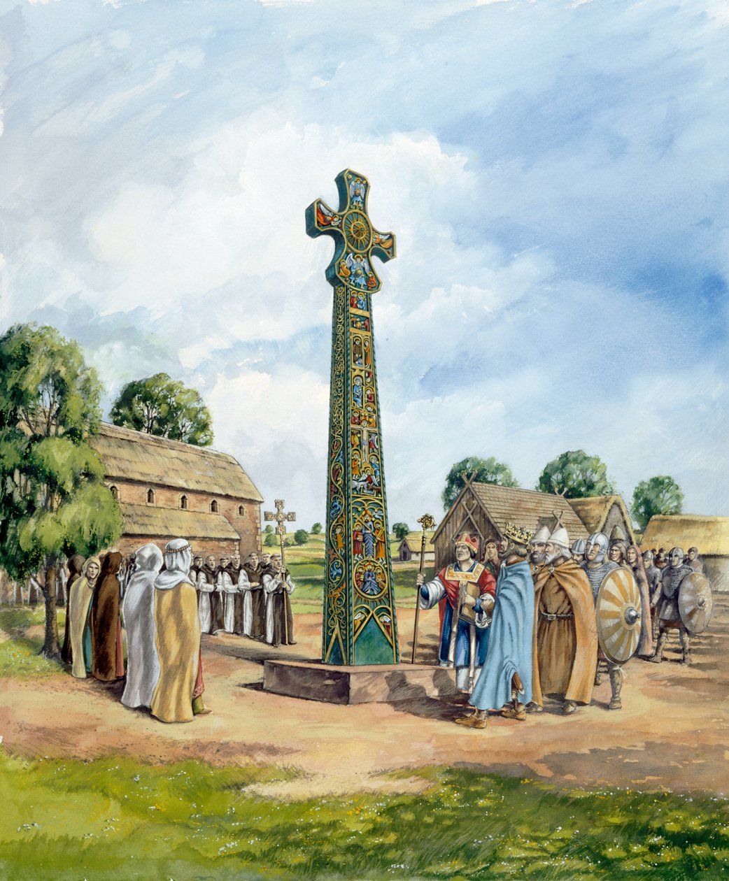 Sandbach Kruisen, 9e eeuw, c1990-2010 door Peter Dunn