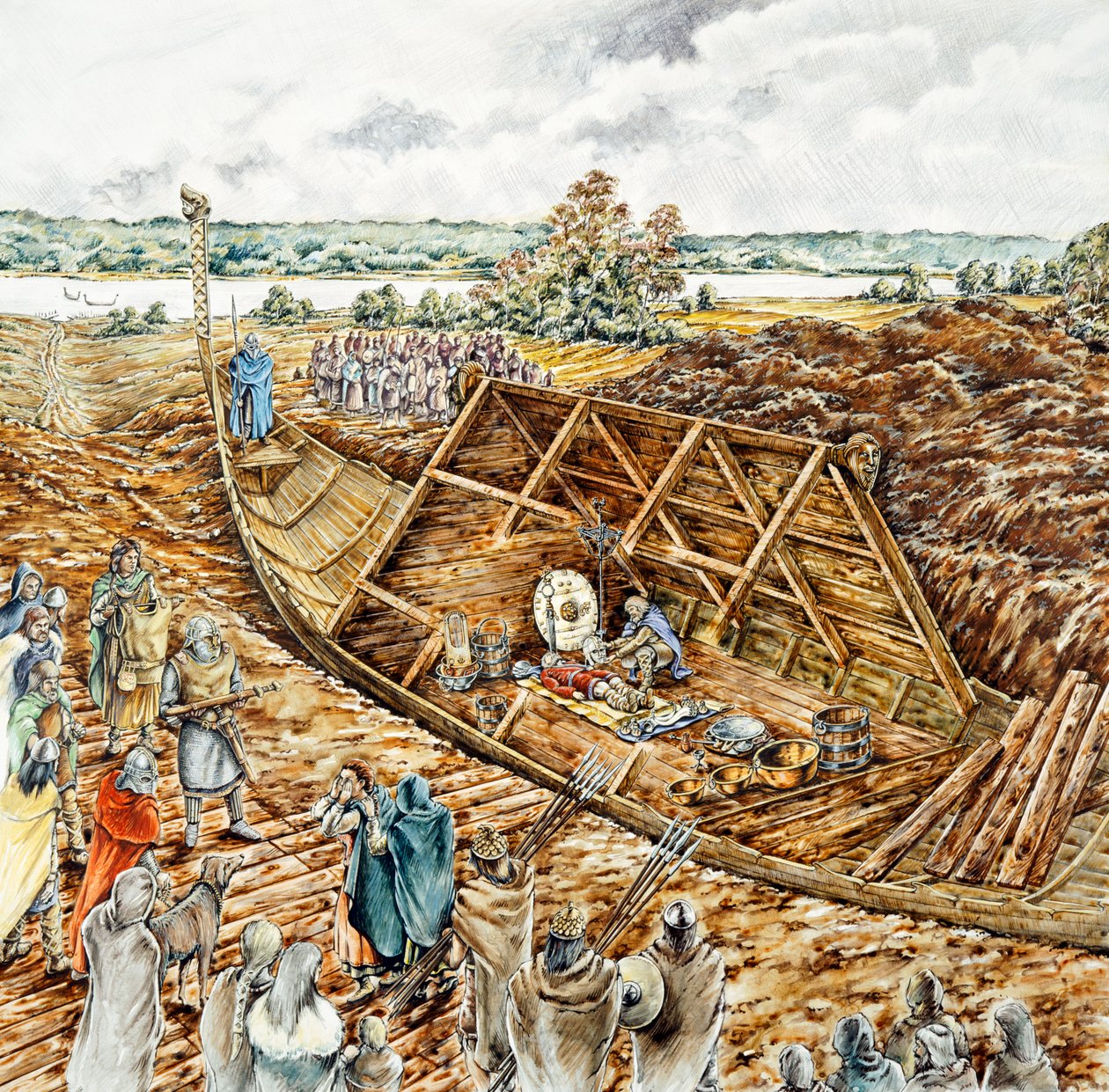Sutton Hoo scheepsbegrafenis, 7e eeuw, 1990-2010 door Peter Dunn