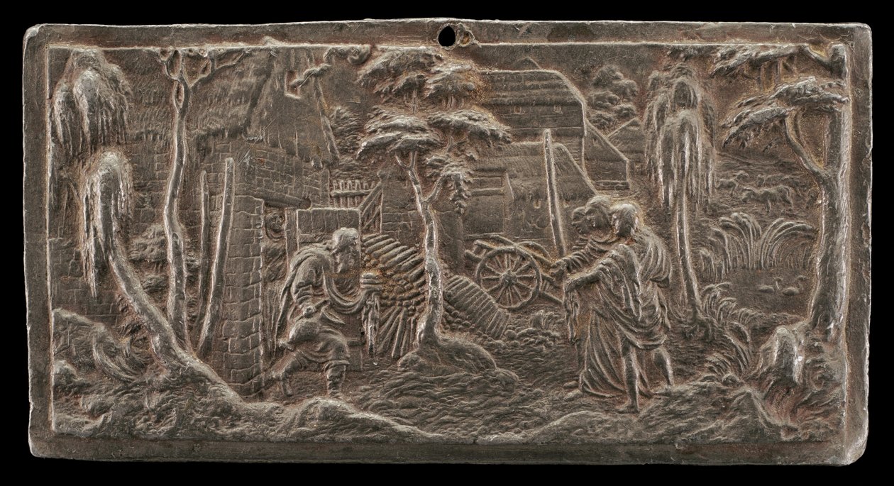 Abraham Verwelkomt de Drie Engelen, ca. 1525-1535 door Peter Flötner
