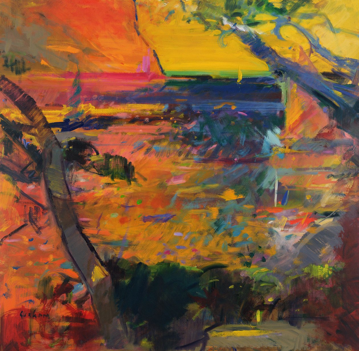Cap Canaille zonsondergang door Peter Graham (Contemporary)