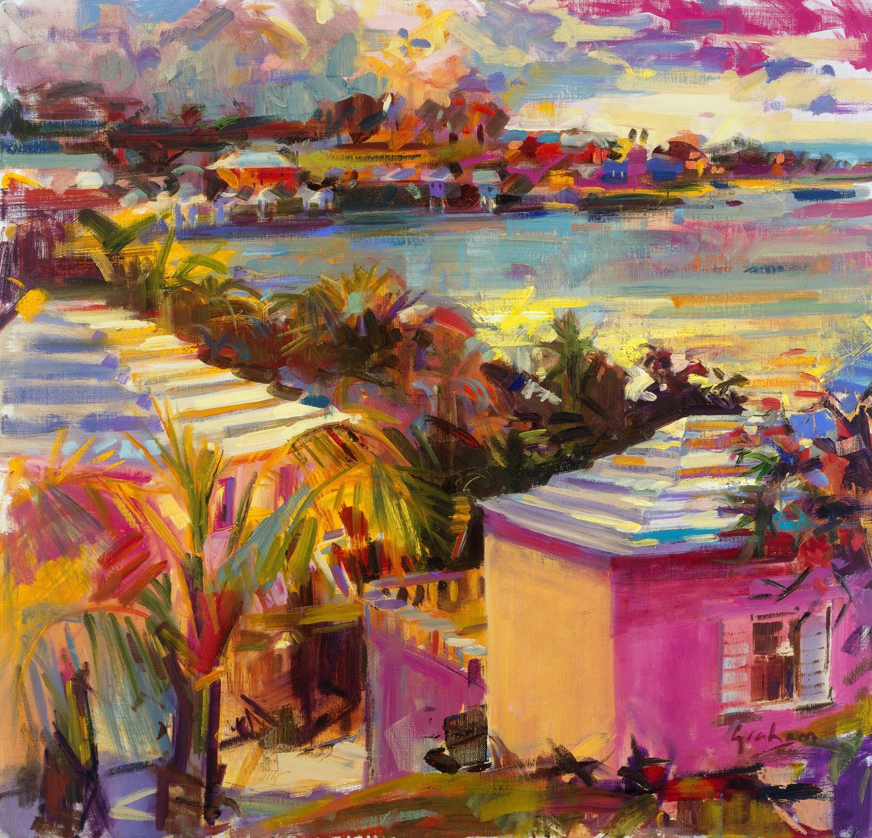 Schemering reflecties, Bermuda, 2011 door Peter Graham (Contemporary)