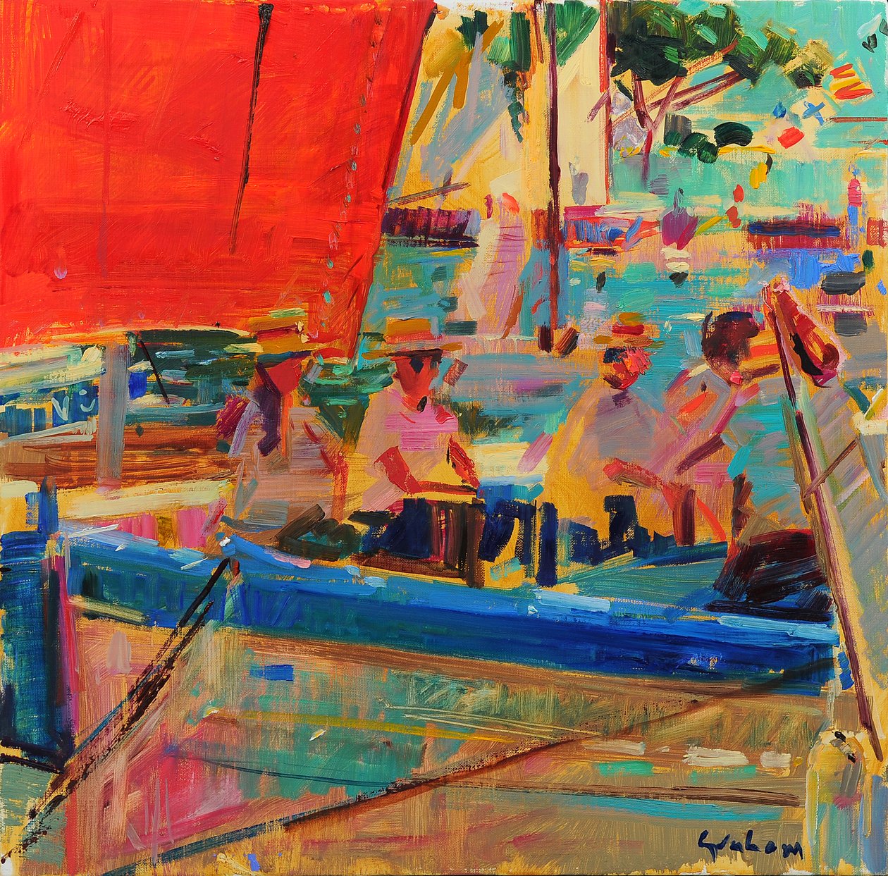 Schitterende Zee Saint Tropez door Peter Graham (Contemporary)