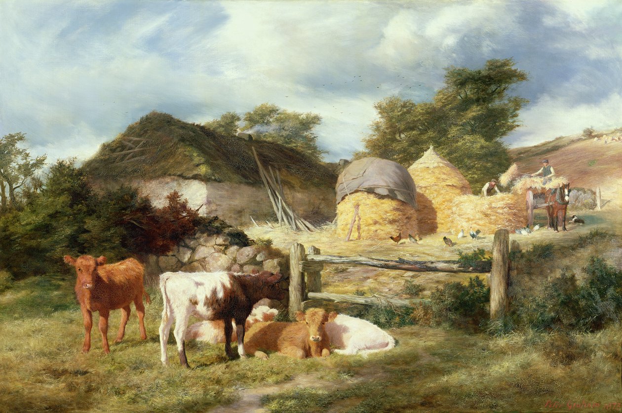 Een Highland Croft, 1873 door Peter Graham