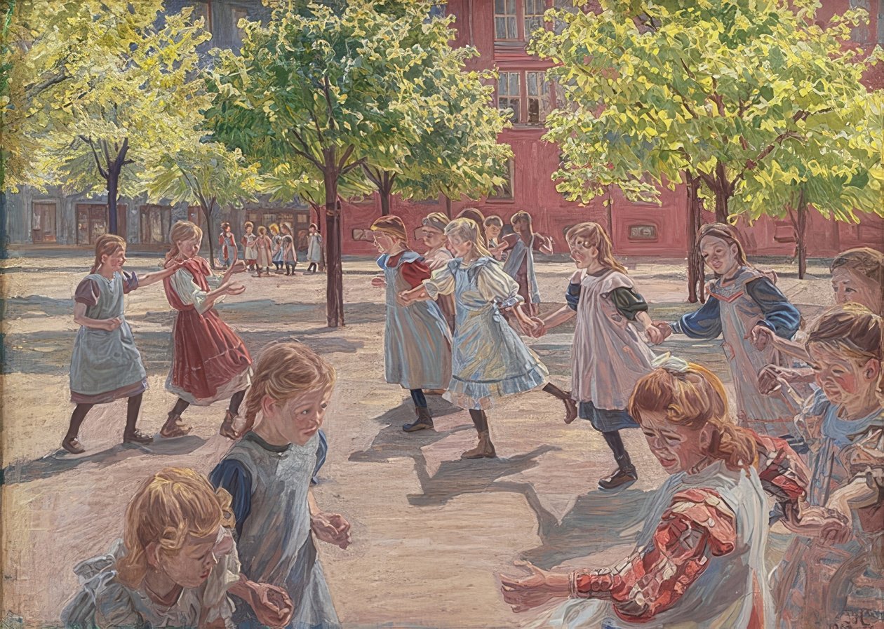 Spelende kinderen door Peter Hansen