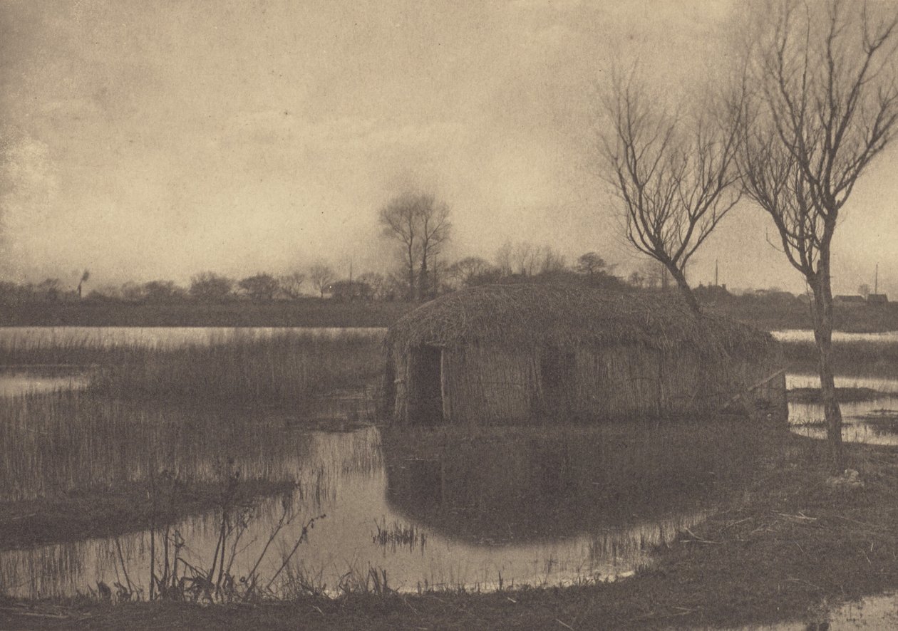 Een rieten boothuis door Peter Henry Emerson