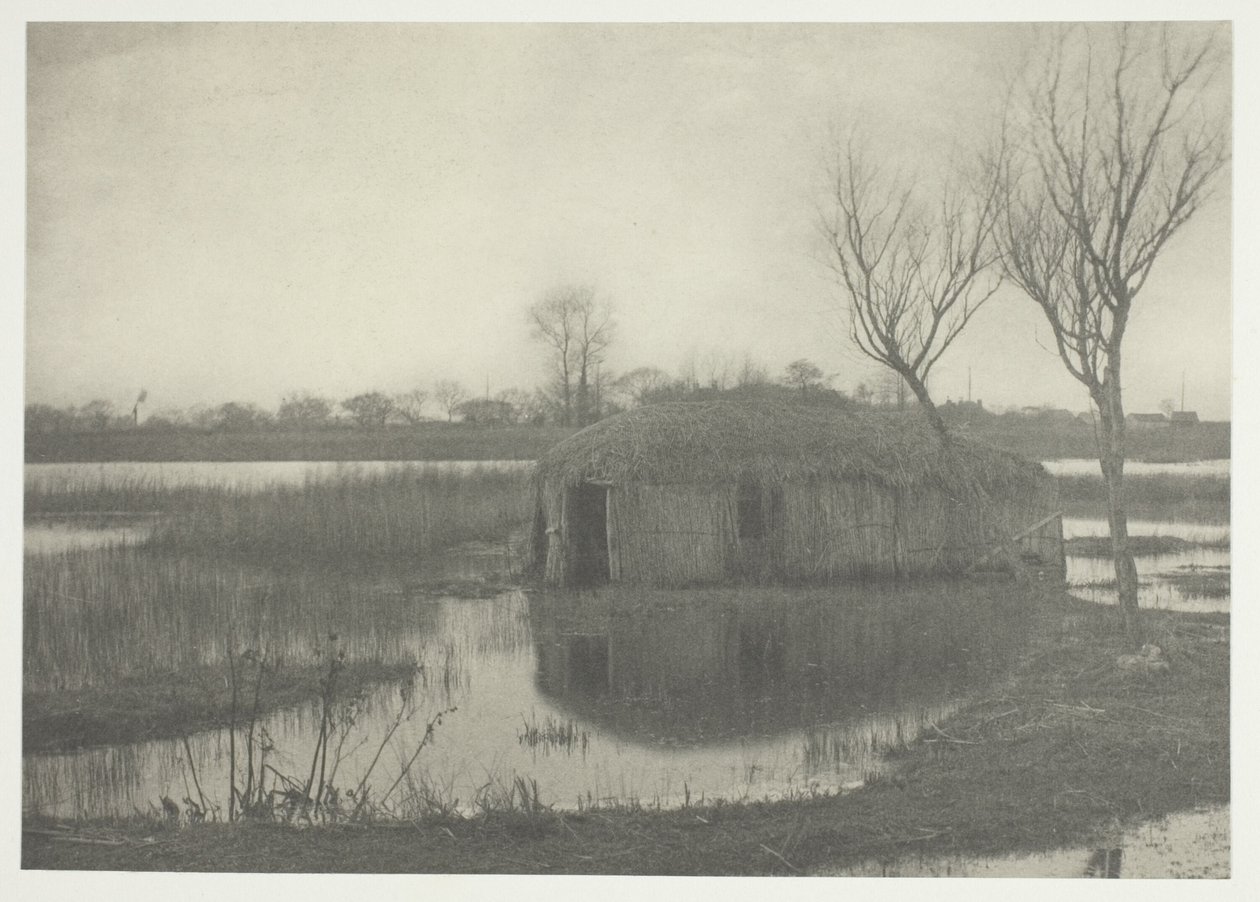 Een rieten boothuis door Peter Henry Emerson
