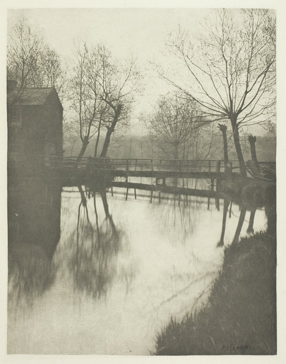 Loopbrug bij Chingford door Peter Henry Emerson
