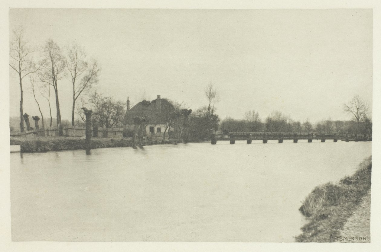 Koningsstuw, rivier de Lea door Peter Henry Emerson