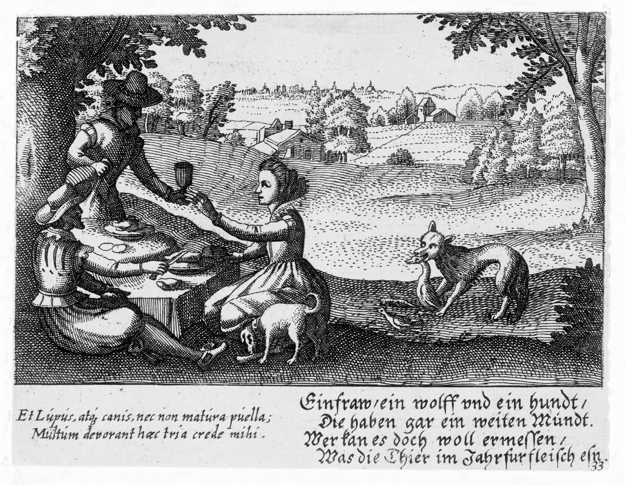 Een picknick, ca. 1650 door Peter I Rollos