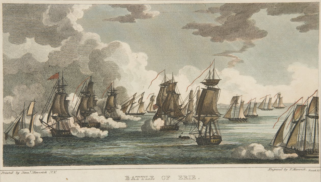 Slag bij Erie, uitgegeven 1816 door Peter Maverick