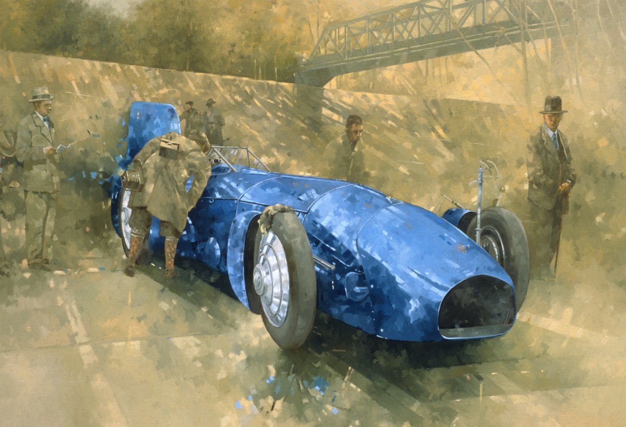 Bluebird bij Brooklands door Peter Miller