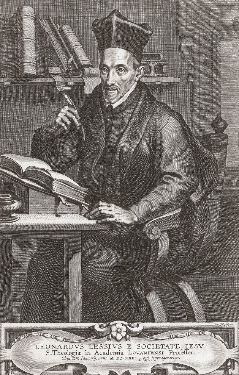 Leonardus Lessius, portret. door Peter Paul (after) Rubens