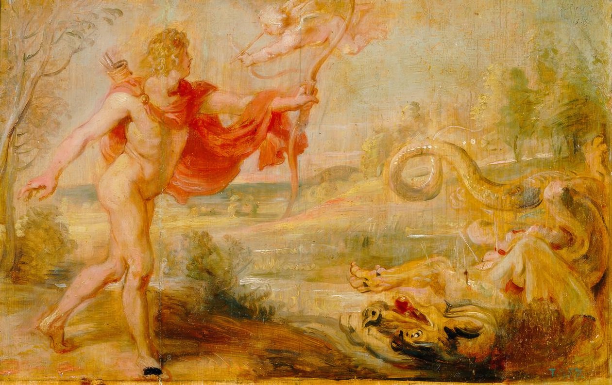 Apollo doodt de Python-slang door Peter Paul Rubens