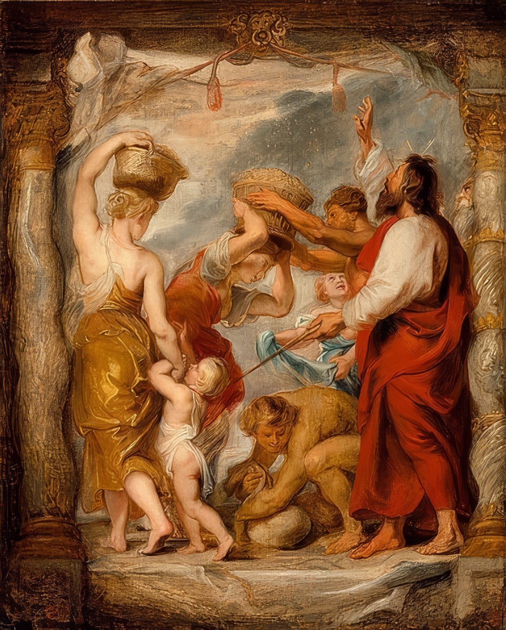 Het verzamelen van manna. Circa 1626-27 door Peter Paul Rubens
