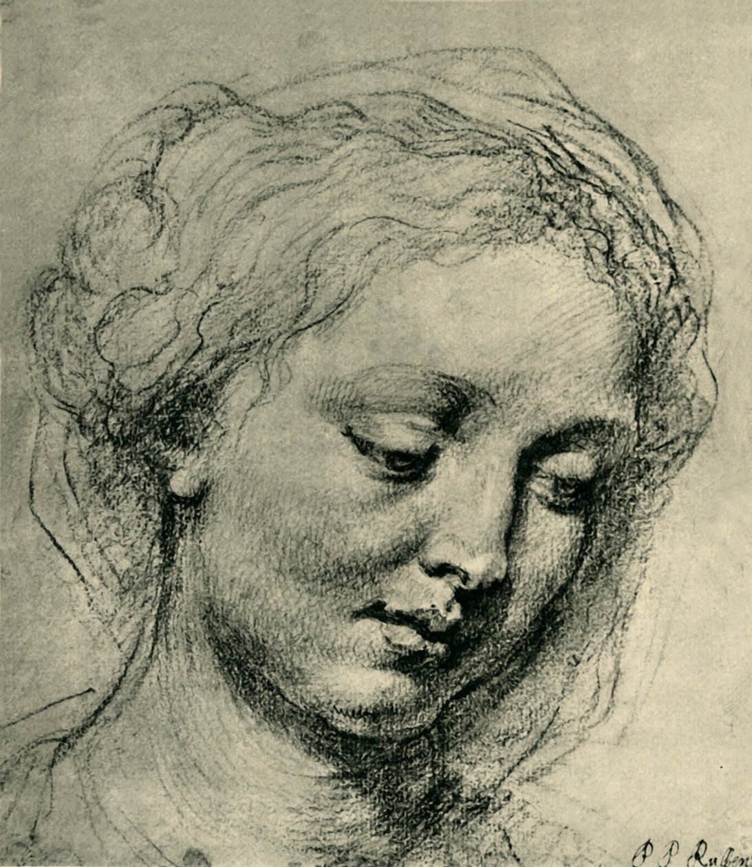 Hoofd van een vrouw door Peter Paul Rubens