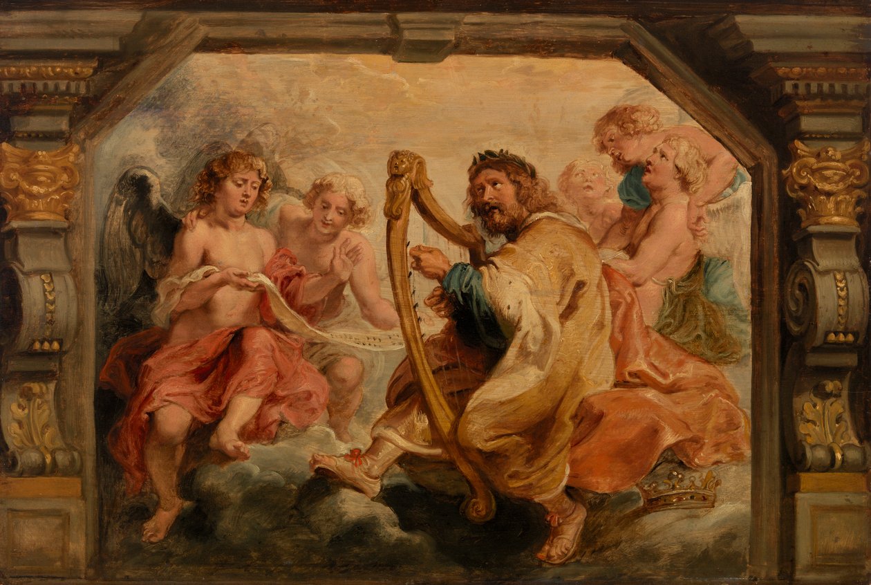 Koning David speelt de harp door Peter Paul Rubens