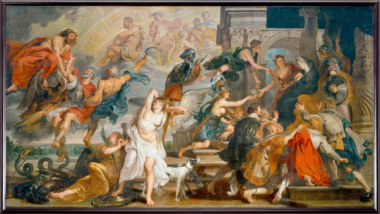 De apotheose van Hendrik IV en de proclamatie door Peter Paul Rubens