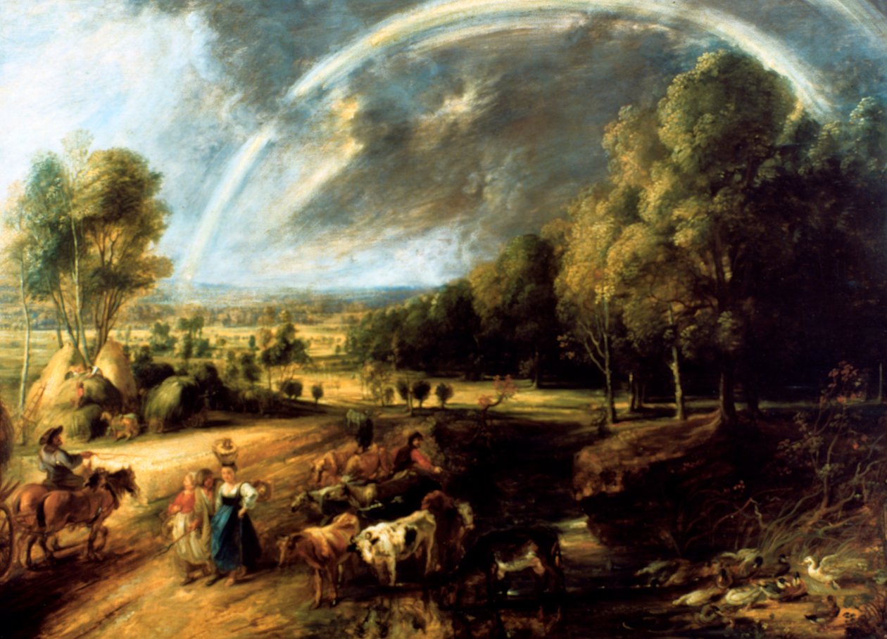 Landschap met een regenboog door Peter Paul Rubens