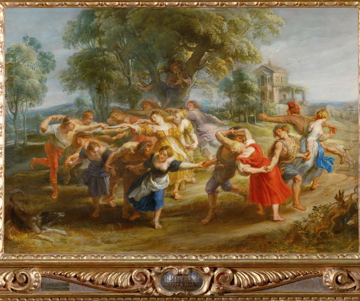 Boerendans, ca.1630 (schilderij op hout) door Peter Paul Rubens
