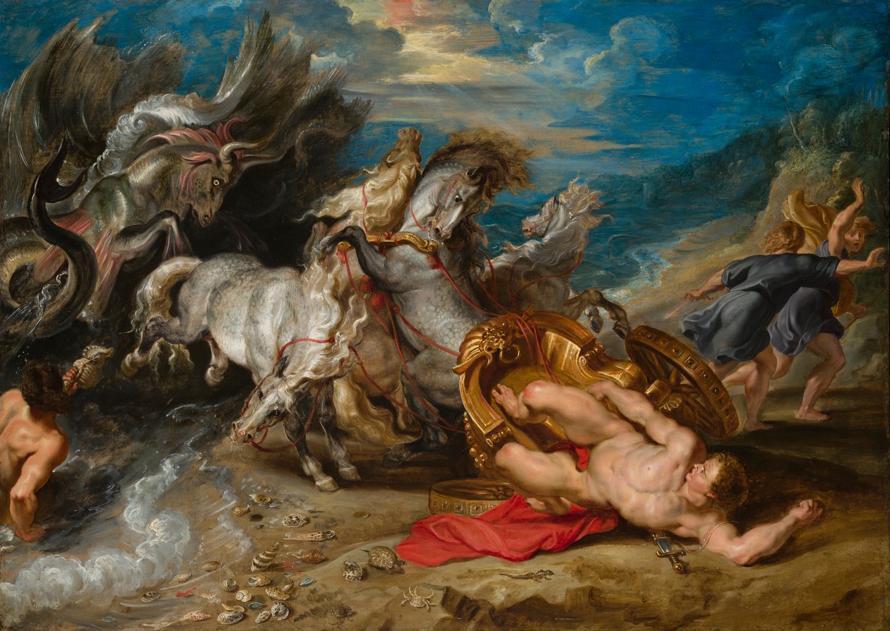 De dood van Hippolytus door Peter Paul Rubens