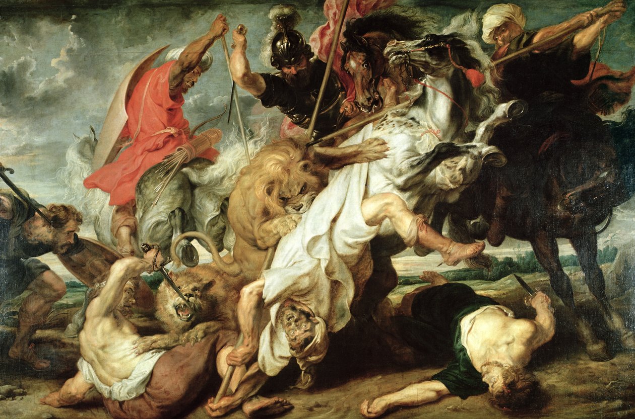 De Leeuwenjacht door Peter Paul Rubens