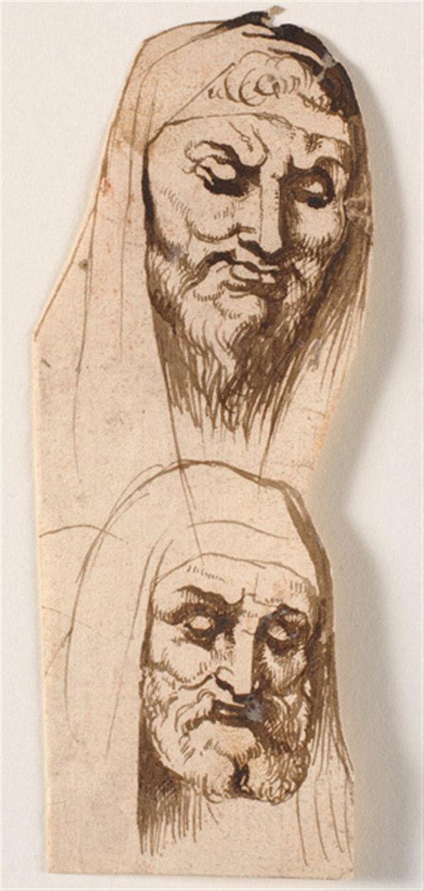 Twee mannenhoofden door Peter Paul Rubens