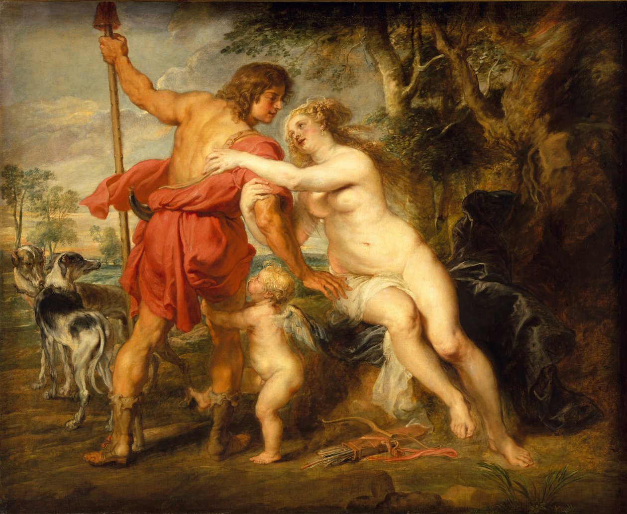 Venus en Adonis door Peter Paul Rubens