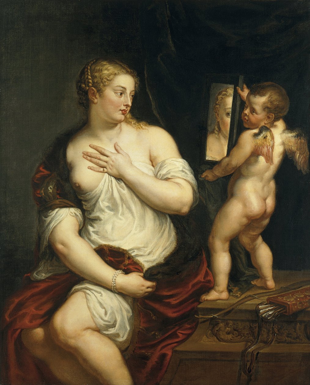 Venus en Cupido, ca. 1610 door Peter Paul Rubens