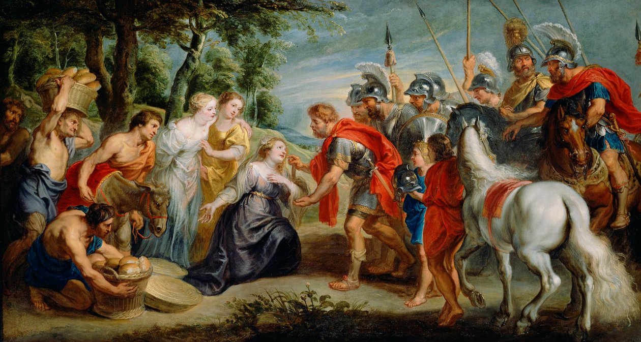 David Ontmoet Abigail, c.1620-5 door Peter Paul studio of Rubens