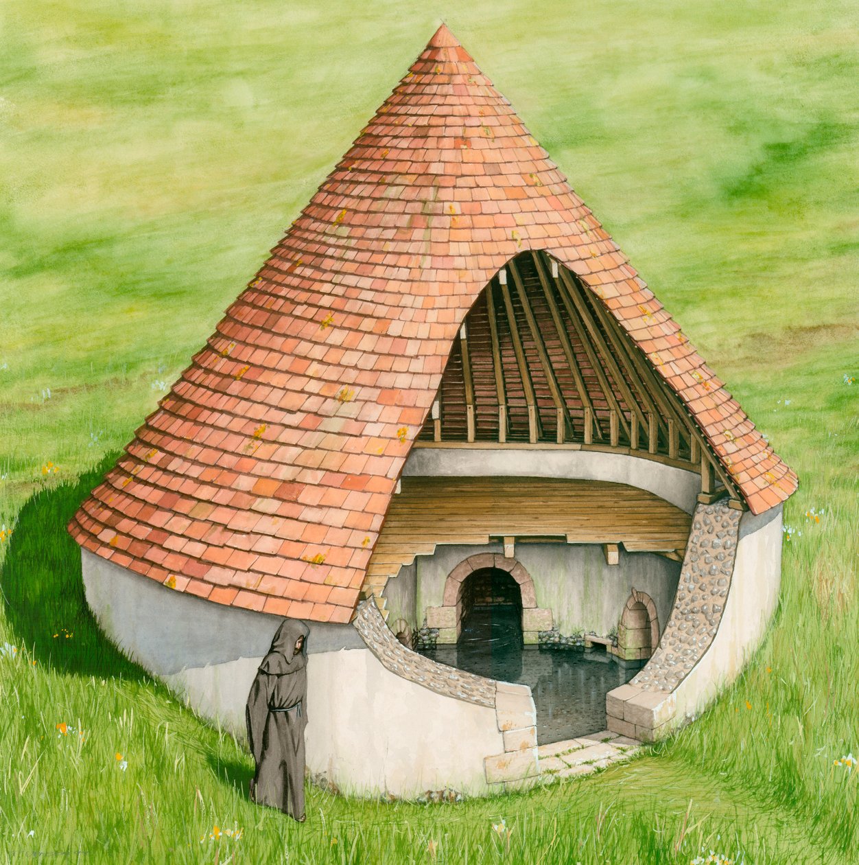 Waterhuis, Abdij van St. Augustinus, Canterbury, Kent door Peter Urmston