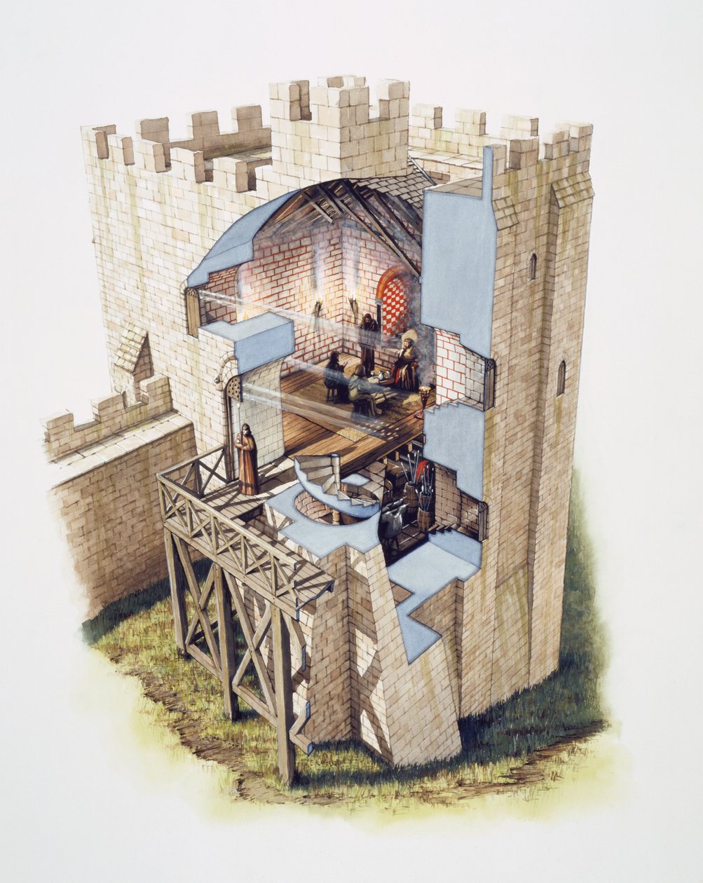 Peveril Castle, 12e eeuw, ca. 1990-2010 door Peter Urmston