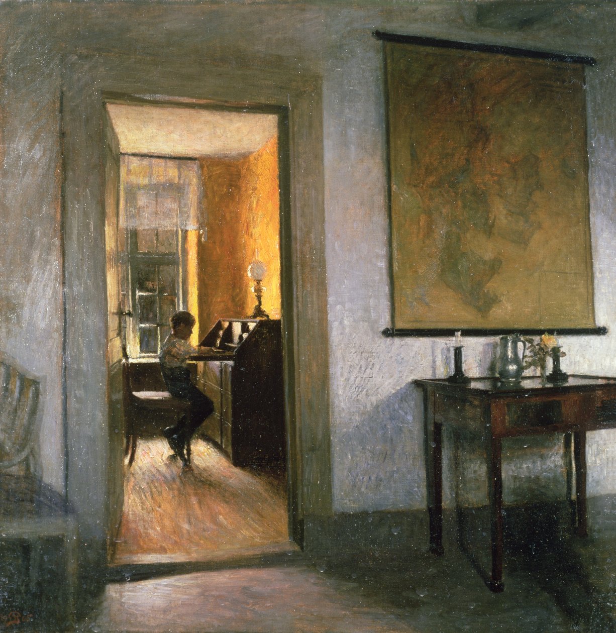 Jongen die studeert door Peter Vilhelm Ilsted