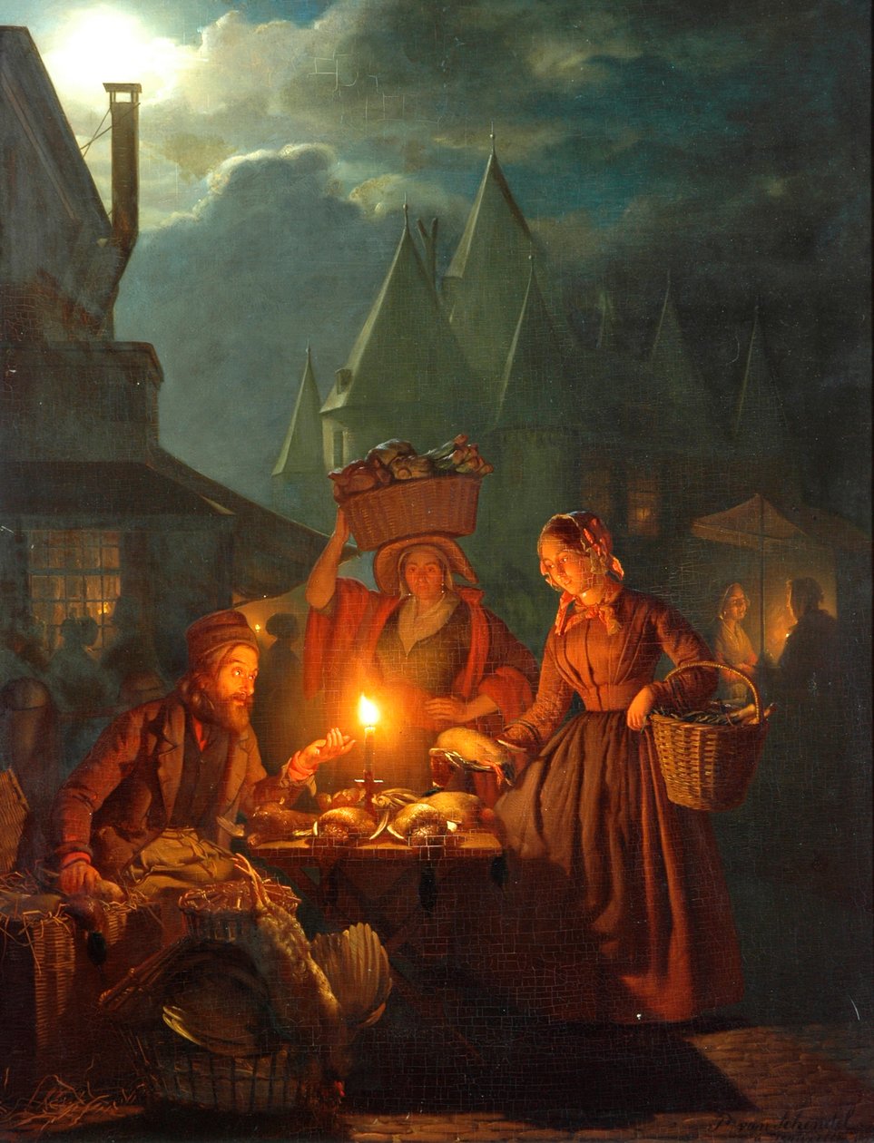 De Jodenmarkt, 1852 door Petrus van Schendel