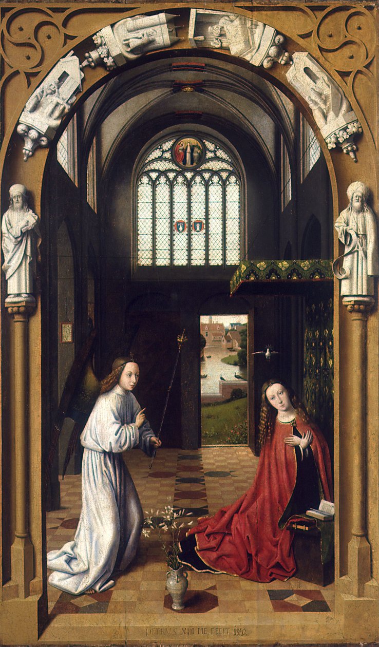 De Annunciatie, 1452 door Petrus Christus