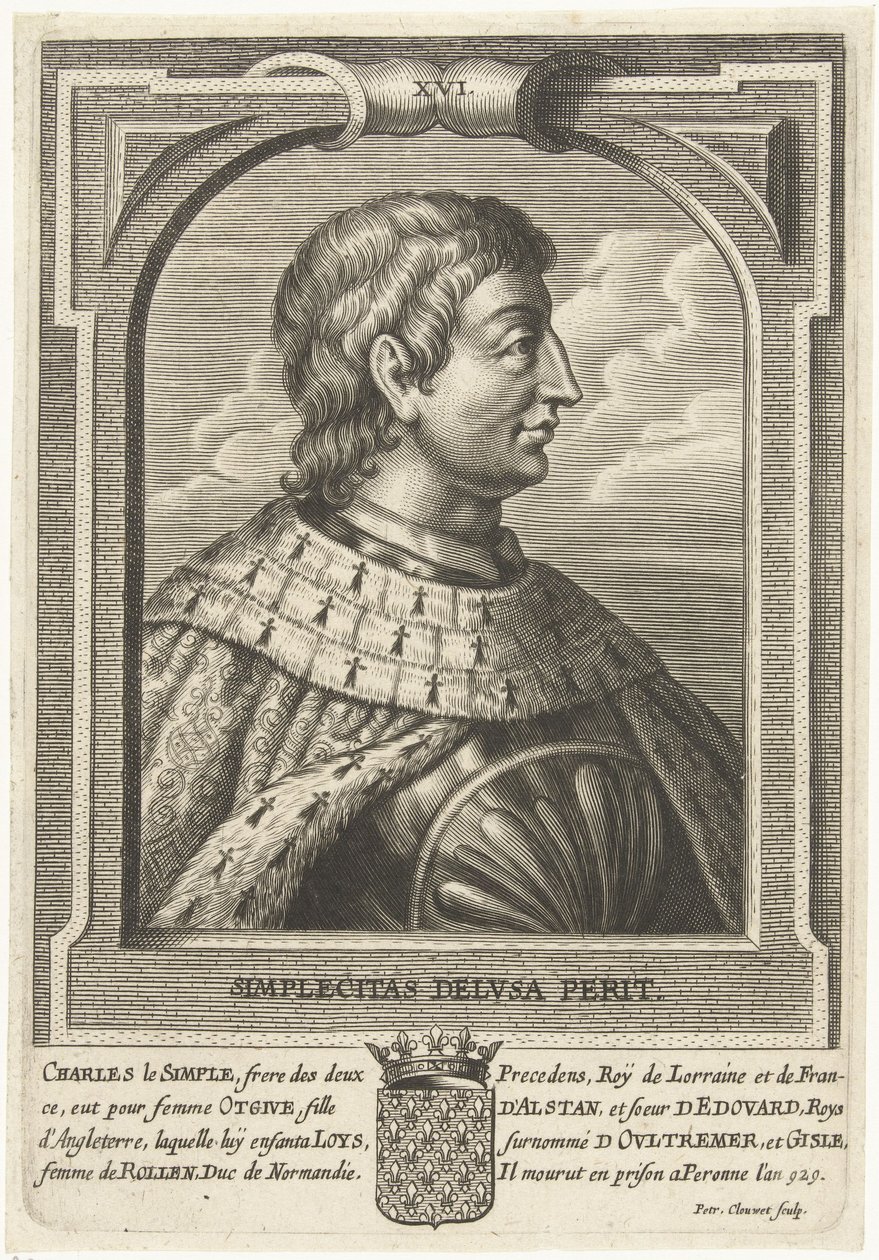 Karel III van Frankrijk (879-929) door Petrus Clouwet