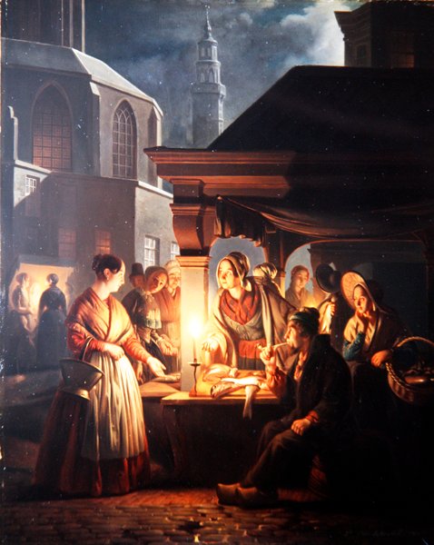 De viskraam door Petrus van Schendel