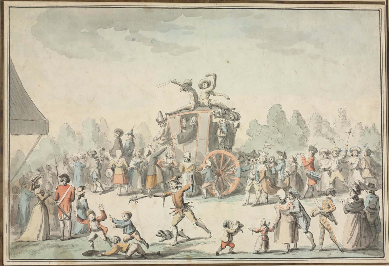 Carnavalscène door Philibert Louis Debucourt