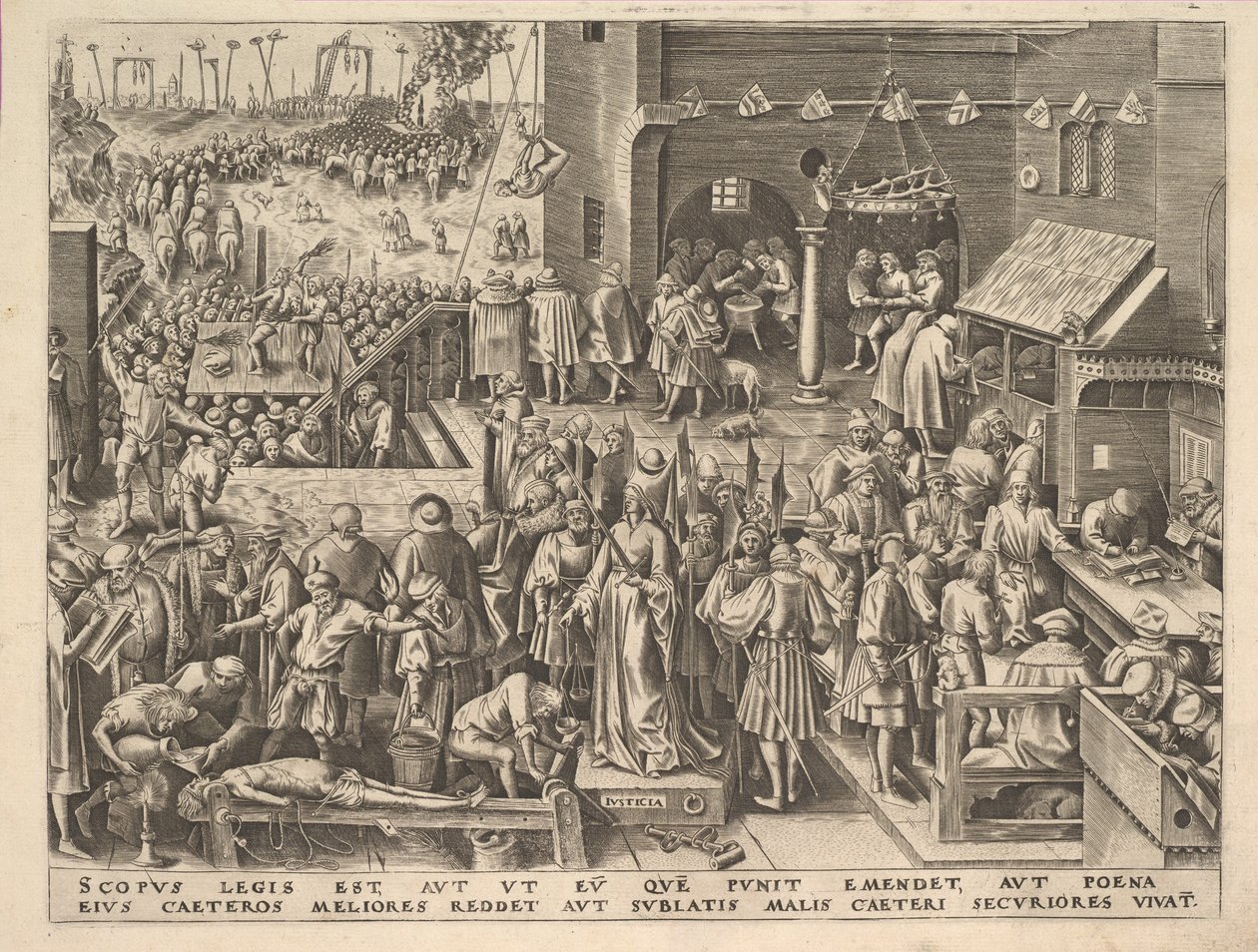 Justitia uit De Deugden, ca. 1559-60 door Philip Galle