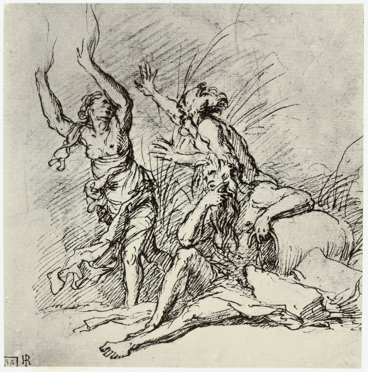 Salvator Rosa, Pan en Syrinx door Philip Henry Delamotte