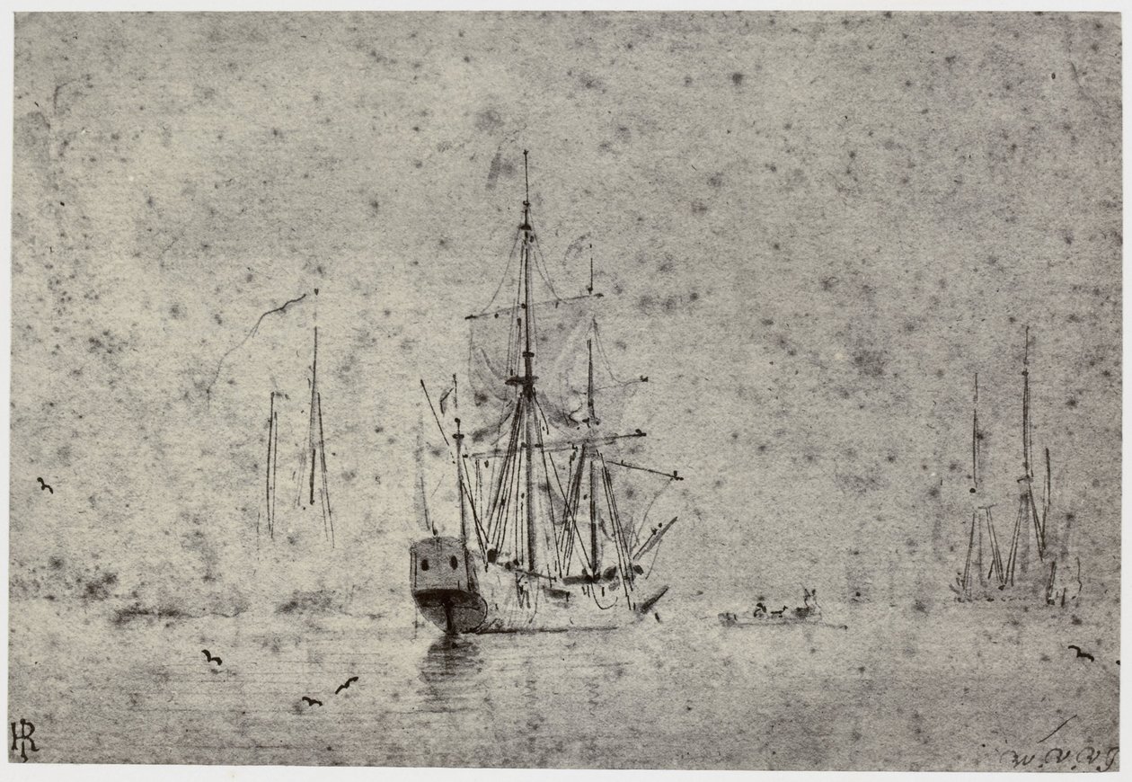 Willem van der Velde, Schepen door Philip Henry Delamotte